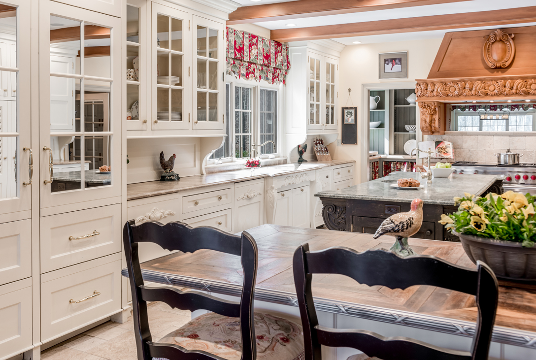 Kitchen with larder beyond. 