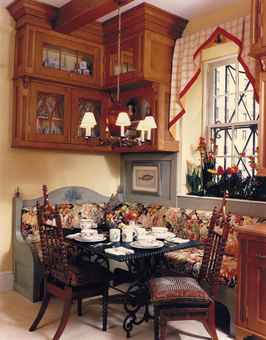 Corner banquet for breakfast area.
